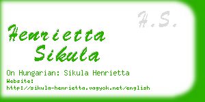 henrietta sikula business card